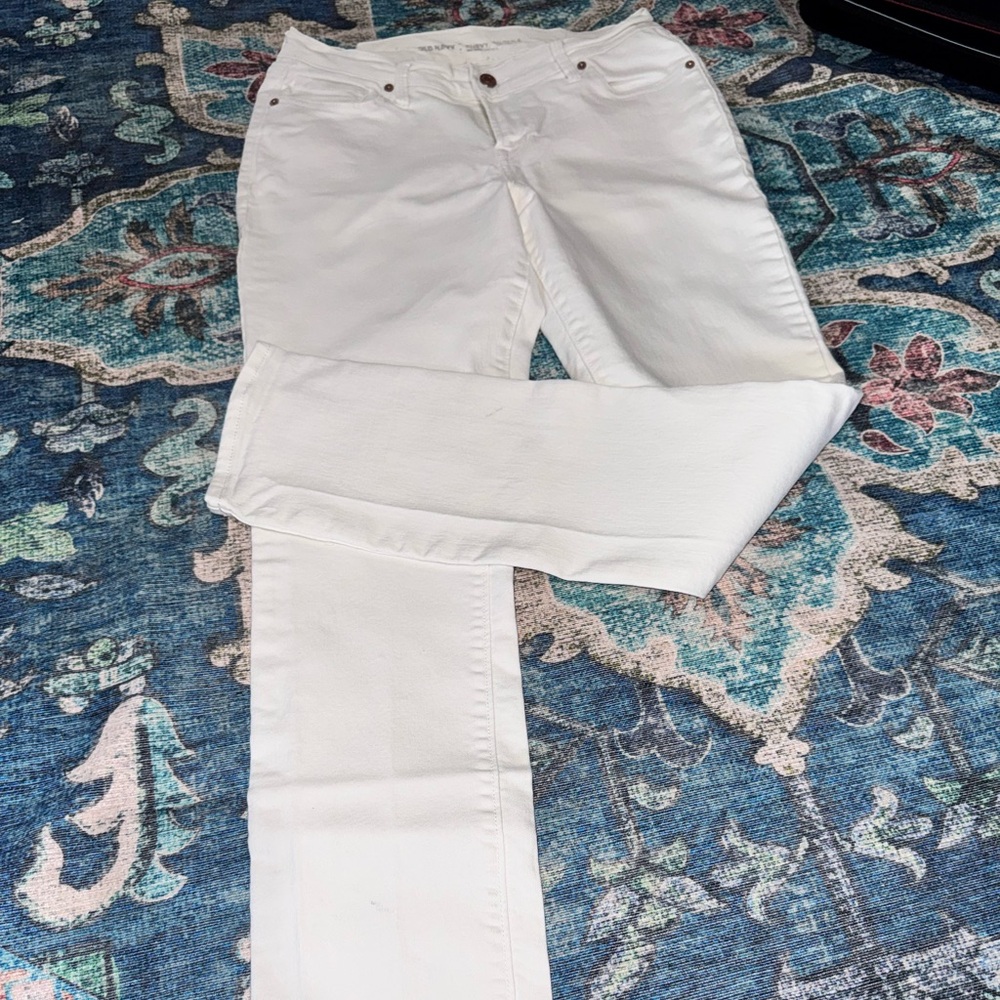 Old Navy White Straight-Leg Pants